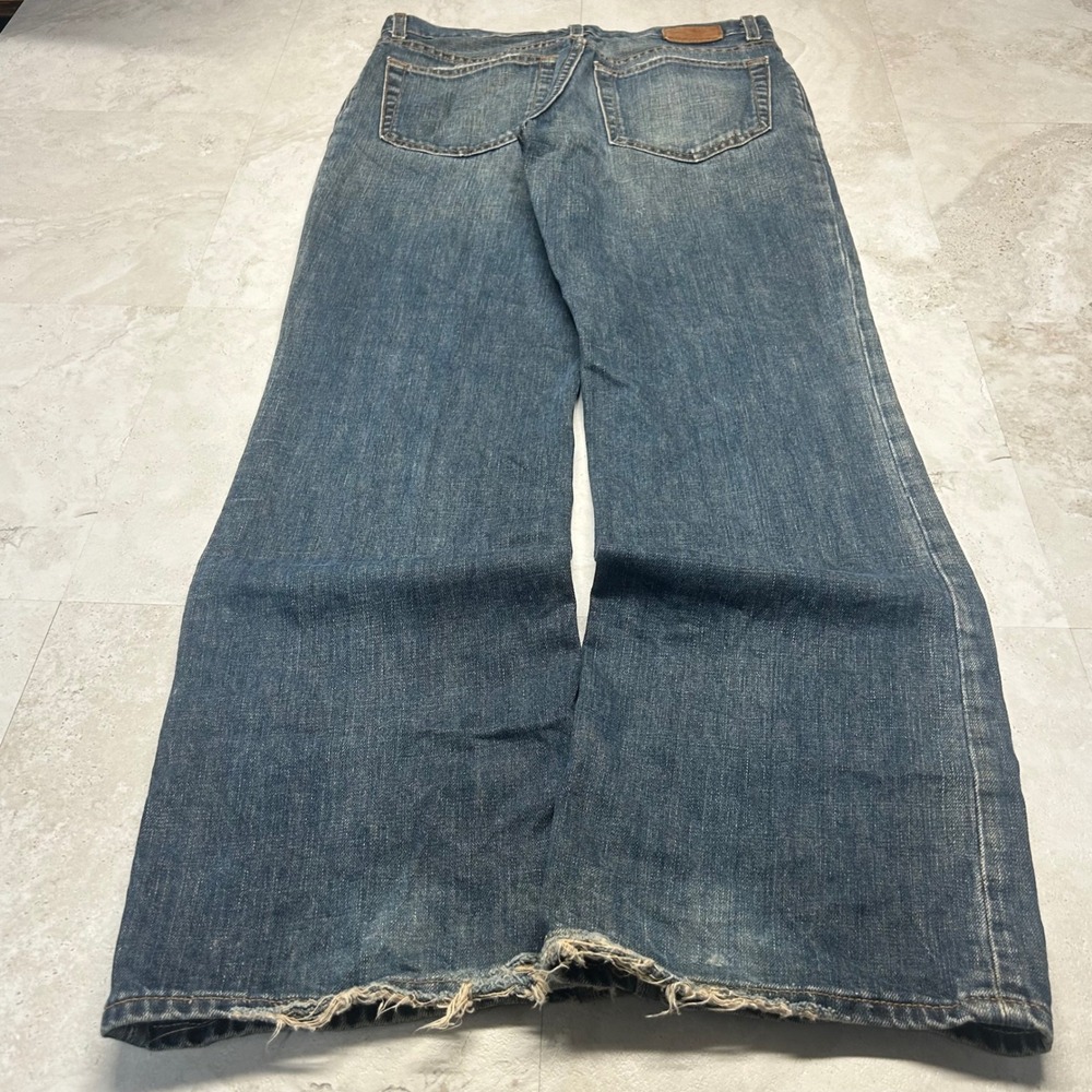 GAP Low Rise Boot Fit Jeans Blue Womens 12 32x31 Distressed Vtg Y2K Denim